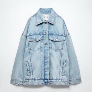 Oversized Denim Jacket - Zara - Size M